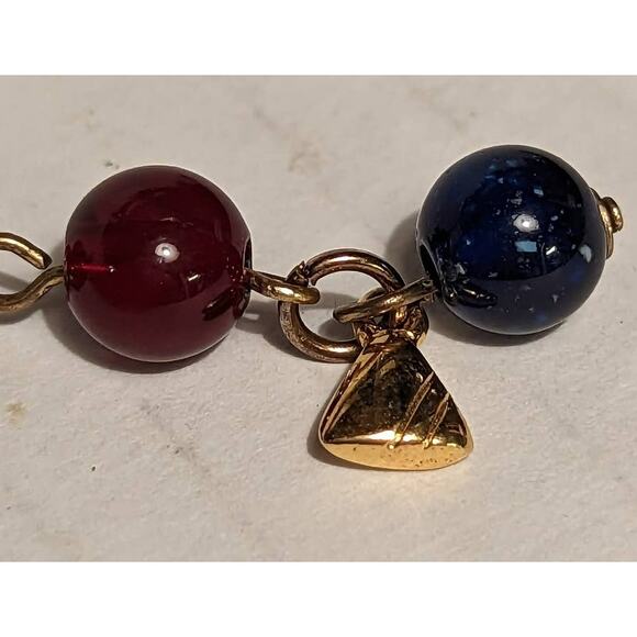 LEI Jewel Tone Multi Color Glass Beaded Necklace Opaque Graduated Necklace - Picture 8 of 9